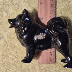 Vintage Grindley Artcraft Black Akita Spitz Chow Chow Dog Figurine Art Deco